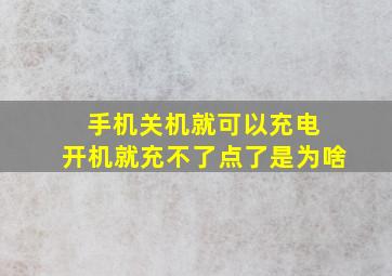 手机关机就可以充电 开机就充不了点了是为啥